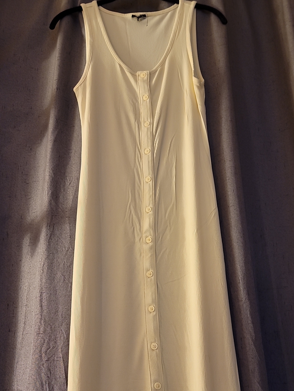 Express Light Yellow Button-Front Maxi Dress